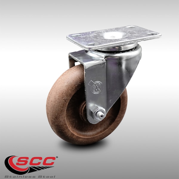 4 Inch SS High Temp Glass Filled Nylon Wheel Swivel Top Plate Caster SCC